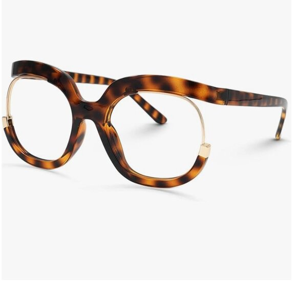 Oversized Square Clear Lens Glasses - Picture 3 of 5